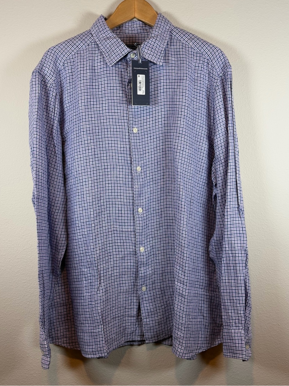 NEW Vineyard Vines L/S 100% Linen Tisbury Plaid Sport Shirt Men’s XL $118